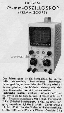 Prima-Scope LBO-3M; Leader Electronics (ID = 294721) Equipment