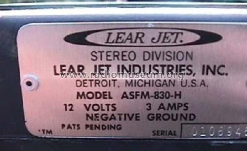 ASFM-830-H; Lear Jet Stereo 8; (ID = 2674795) Radio