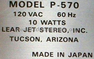 Cruiser P-570; Lear Jet Stereo 8; (ID = 550150) R-Player