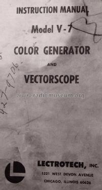 Vectorscope Color Bar Generator V-7; Lectrotech Inc.; (ID = 1749229) Equipment