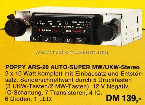 Poppy ARS-20; Lehnert GmbH, Poppy; (ID = 1249480) Car Radio