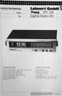 Poppy Digital-Radio-Uhr DR 236; Lehnert GmbH, Poppy; (ID = 2400728) Radio