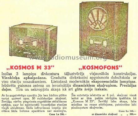 Kosmos M33; Leibovic, A.; Riga, (ID = 111051) Radio