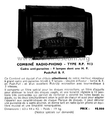 Radio-Phono RP913; Lemouzy; Paris (ID = 2260387) Radio