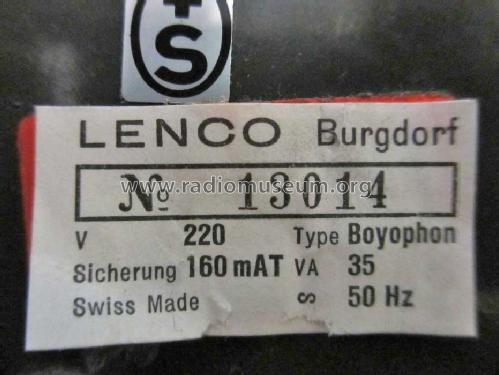 Boyophon Ch= V210 / 40236; Lenco; Burgdorf (ID = 1579919) R-Player