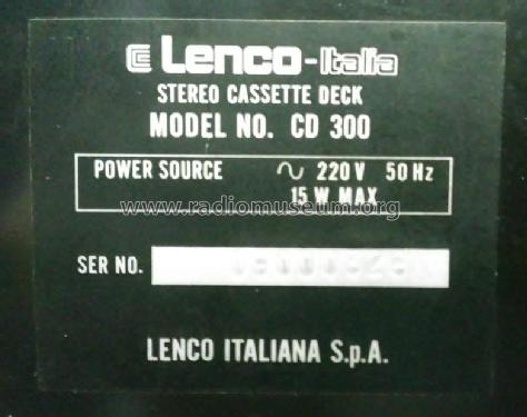 Stereo Cassette Deck CD 300; Lenco Italiana; (ID = 2381786) Reg-Riprod