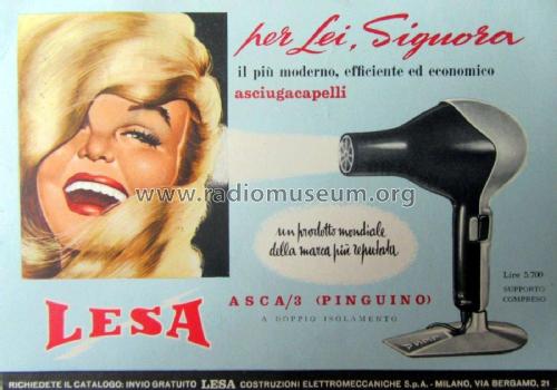 Asciugacapelli ASCA/3 Pinguino; LESA ; Milano (ID = 2954826) Household Appliance