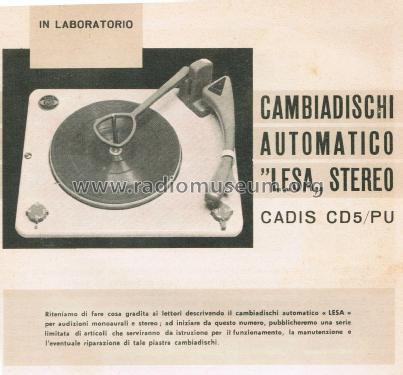 Cadis - Cambiadischi Automatico Ch= CD5/PU; LESA ; Milano (ID = 2864695) R-Player