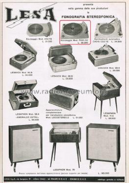Equipaggio fonografico FED1/CE; LESA ; Milano (ID = 2663745) R-Player