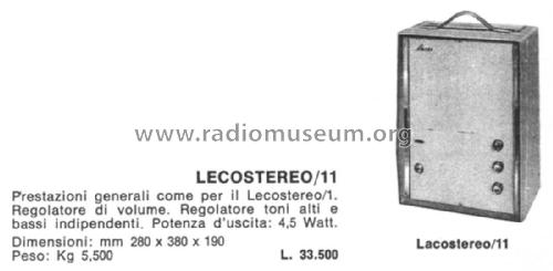 Lecostereo/11 ; LESA ; Milano (ID = 2664396) Speaker-P