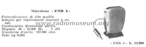 Microfono EMB6; LESA ; Milano (ID = 2804503) Microphone/PU