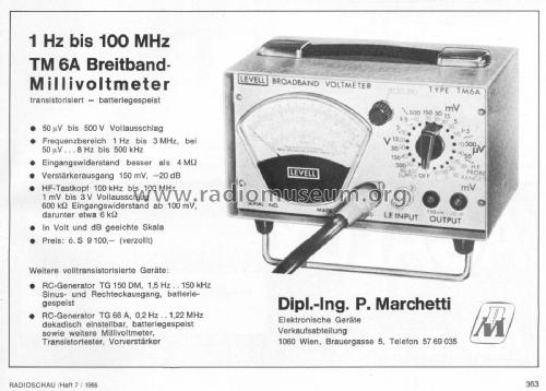 Broadband Voltmeter TM-6B; Levell Electronics (ID = 1953238) Equipment