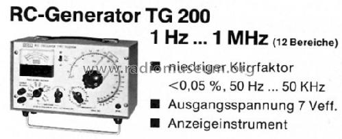 RC-Oscillator TG-200; Levell Electronics (ID = 1004542) Ausrüstung
