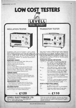 Transistor Tester TM12; Levell Electronics (ID = 2076338) Ausrüstung