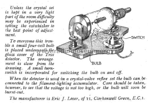 Illuminated Crystal Detector ; Trix Brand, Lever (ID = 2923807) Crystal