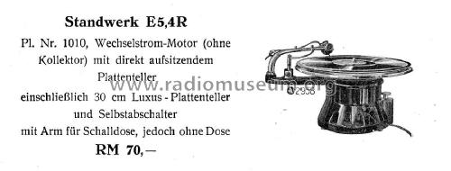 Elgraphon E5,4R Pl.Nr. 1010; Levy, Dr. Max, (ID = 2979971) R-Player