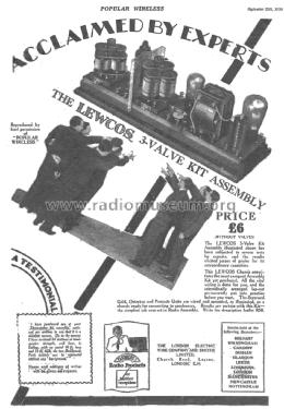 3-Valve Kit ; Lewcos Brand London (ID = 2717902) Radio