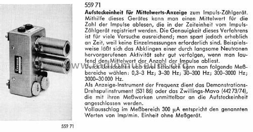 Aufsteckeinheit für Mittelwertsanzeige 559 71; Leybold; Deutschland (ID = 2635373) teaching