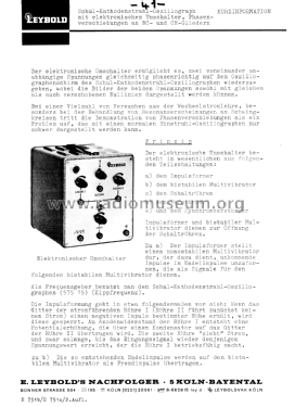 Elektronischer Umschalter 575 18; Leybold; Deutschland (ID = 2534161) teaching