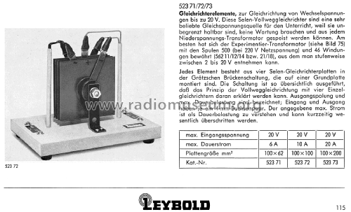 Gleichrichterelement, Selen 52371; Leybold; Deutschland (ID = 3017882) teaching