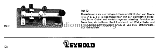 Morse-Taster 50452; Leybold; Deutschland (ID = 2854441) teaching