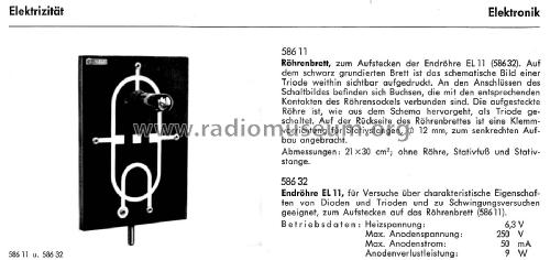 Röhrenbrett EL11 586 11; Leybold; Deutschland (ID = 2567394) teaching