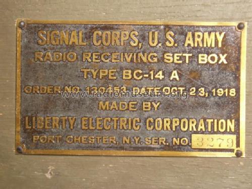 Radio Receiving Set Box BC-14 A; Liberty Electric (ID = 888436) Galène