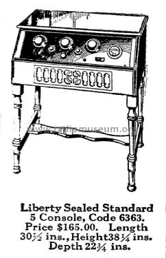 Sealed Standard Five Console Code 6363; Liberty Transformer (ID = 1954386) Radio