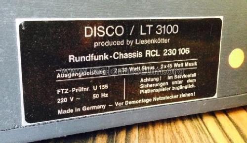 Disco LT 3100 - Ch= RCL 230 106; Liesenkötter, (ID = 1848536) Radio