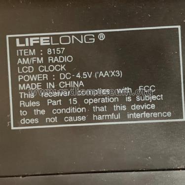 AM/FM Radio LCD Clock 8157; Lifelong Life Long; (ID = 2850703) Radio