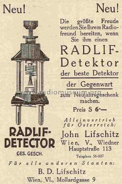 Radlif-Detektor ; Lifschitz, John; (ID = 1107508) Radio part