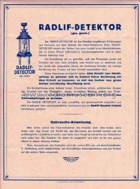 Radlif-Detektor ; Lifschitz, John; (ID = 1981426) Radio part