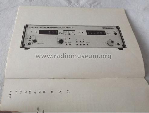 Universal-Pegelmesser MV 62; Präcitronic Dresden, (ID = 1434200) Equipment