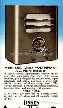 Olympian 8305; Lissen Ltd.; London (ID = 1299341) Radio