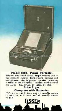 Picnic Portable 8168; Lissen Ltd.; London (ID = 1298545) Radio