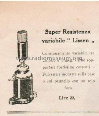 Super Variable Resistor ; Lissen Ltd.; London (ID = 2694980) Radio part