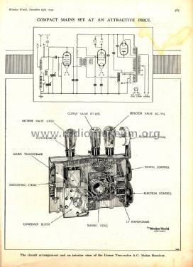 Two Valve AC Receiver ; Lissen Ltd.; London (ID = 1304314) Radio