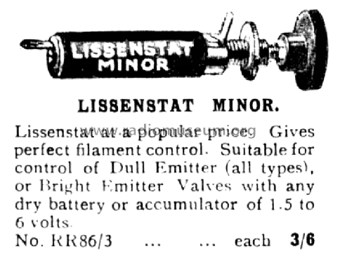 Lissenstat Minor ; Lissen Ltd.; London (ID = 671813) Radio part