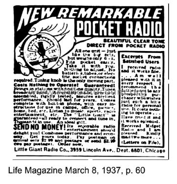 Pocket Radio ; Little Giant Radio (ID = 2314456) Crystal