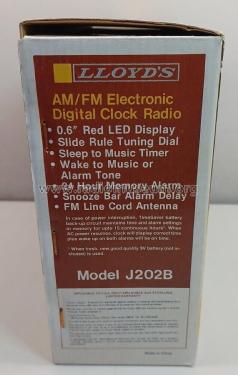 FM-AM Electronic Clock J202B; Lloyd's Electronics; (ID = 2909222) Radio