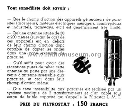 Filtrostat Antiparasite No. 3002, 3005, 3005A; LMT L.M.T., Le (ID = 1697717) Antenny