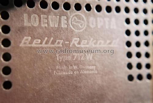 Bella Rekord 712W; Loewe-Opta; (ID = 370234) Radio