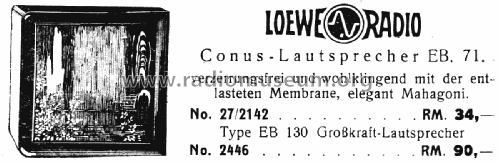 Conus-Lautsprecher EB71; Loewe-Opta; (ID = 1886725) Altavoz-Au