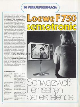 F750 sensotronic 53355; Loewe-Opta; (ID = 1755672) Télévision