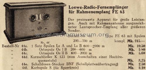 FE63; Loewe-Opta; (ID = 1365715) Radio