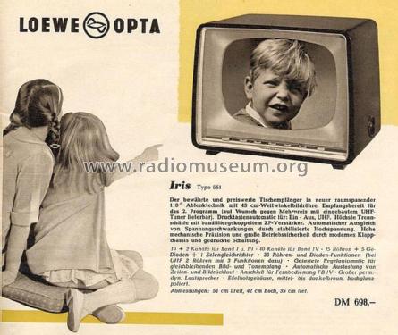 Iris 651; Loewe-Opta; (ID = 1754297) Televisore