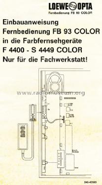Kabelfernbedienung FB-93 Color; Loewe-Opta; (ID = 1670367) Misc