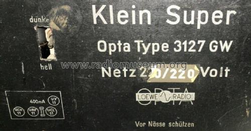 Klein Super Opta 3127GW; Loewe-Opta; (ID = 2399542) Radio