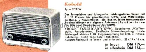 Kobold 2700W; Loewe-Opta; (ID = 2575914) Radio