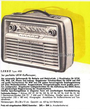 Lissy 4950; Loewe-Opta; (ID = 2006148) Radio